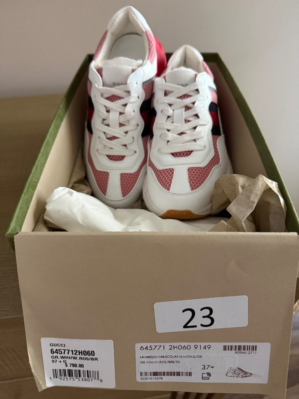 Gucci Women's Rython Pink Track Sneakers